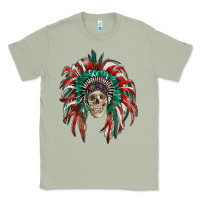 Matcha mexican flag indian headdress with  skull Classic Tee - RanaPortraitStore