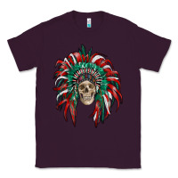 Plum mexican flag indian headdress with  skull Classic Tee - RanaPortraitStore