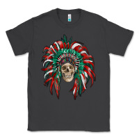 Smoke mexican flag indian headdress with  skull Classic Tee - RanaPortraitStore