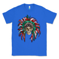 True Royal mexican flag indian headdress with  skull Classic Tee - RanaPortraitStore