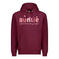 Burgundy auntie like a mom only cooler Premium Hoodie - MaliasSmallBusiness