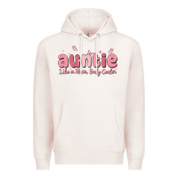 Pale Pink auntie like a mom only cooler Premium Hoodie - MaliasSmallBusiness