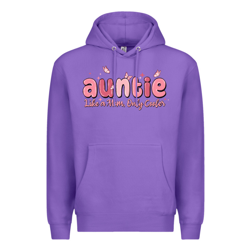 Auntie Like A Mom Only Cooler Premium Hoodie by MaliasSmallBusiness | Teevron
