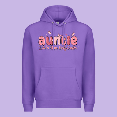 Auntie Like A Mom Only Cooler Premium Hoodie Designed By Maliassmallbusiness