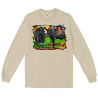 Black Angus Cattle And Bull In Barnyard Long Sleeve Tee | Teevron