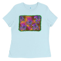 Baby Blue mardi gras mask background Ladies Tee - BarkalooDesign