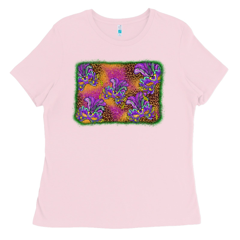 Mardi Gras Mask Background Ladies Tee by BarkalooDesign | Teevron