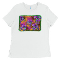 White mardi gras mask background Ladies Tee - BarkalooDesign
