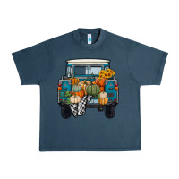 Midnight Navy Fall Pumpkin Farm Truck Urban Heavy Tee - RanaPortraitStore
