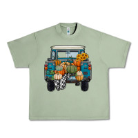 Oil Green Fall Pumpkin Farm Truck Urban Heavy Tee - RanaPortraitStore