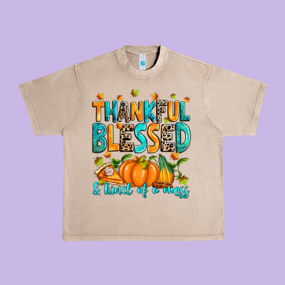 Thankful Blessed And Kind Of A Mess Urban Heavy Tee Designed By Ranaportraitstore