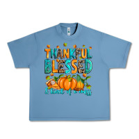 Pebble Blue Thankful blessed and kind of a mess Urban Heavy Tee - RanaPortraitStore
