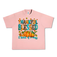 Salmon Thankful blessed and kind of a mess Urban Heavy Tee - RanaPortraitStore
