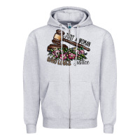 Heather Grey just a woman who loves justice Zipper Hoodie - SublimationCraftShop