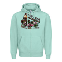 Seafoam just a woman who loves justice Zipper Hoodie - SublimationCraftShop