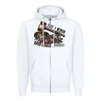 White just a woman who loves justice Zipper Hoodie - SublimationCraftShop