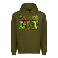 Army Green st patricks lets get lit Premium Hoodie - AdoDesignShop