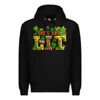 Black st patricks lets get lit Premium Hoodie - AdoDesignShop
