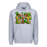Heather Grey st patricks lets get lit Premium Hoodie - AdoDesignShop