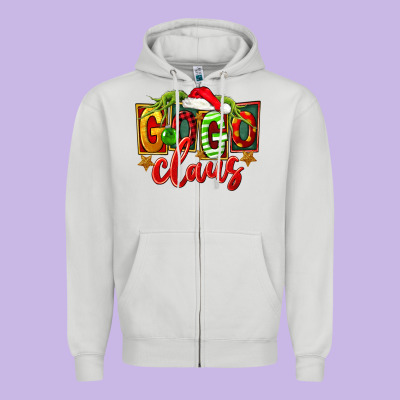 Christmas Gogo Claus Zipper Hoodie Designed By Fadigitalartstudio