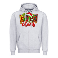 Heather Grey christmas gogo claus Zipper Hoodie - FaDigitalArtStudio