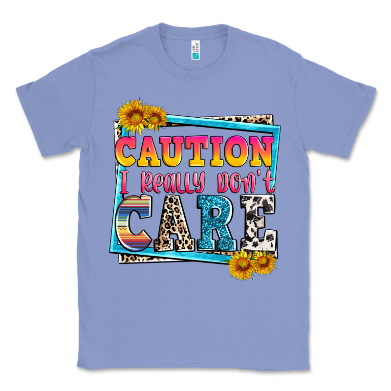 Caution I Really Don't Care Classic Tee by Zillion Design Studio | Teevron