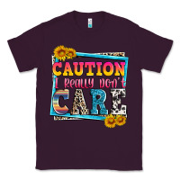 Plum caution i really don't care Classic Tee - Zillion Design Studio