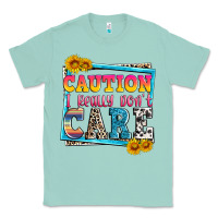 Seafoam caution i really don't care Classic Tee - Zillion Design Studio