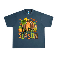 Midnight Navy Tis' the season Fall American Football Urban Heavy Tee - RanaPortraitStore