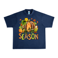 Navy Tis' the season Fall American Football Urban Heavy Tee - RanaPortraitStore
