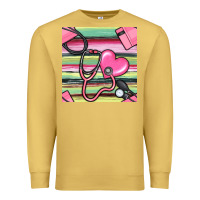 Antique Gold Nurse Stethoscope Seamless Pattern Premium Sweatshirt - BundleAndBundleShop