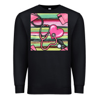 Black Nurse Stethoscope Seamless Pattern Premium Sweatshirt - BundleAndBundleShop