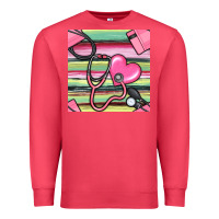 Cardinal Nurse Stethoscope Seamless Pattern Premium Sweatshirt - BundleAndBundleShop