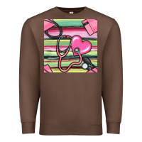 Chestnut Nurse Stethoscope Seamless Pattern Premium Sweatshirt - BundleAndBundleShop