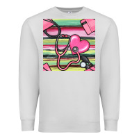 Dove Grey Nurse Stethoscope Seamless Pattern Premium Sweatshirt - BundleAndBundleShop