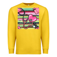 Lemon Nurse Stethoscope Seamless Pattern Premium Sweatshirt - BundleAndBundleShop
