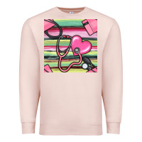 Pale Pink Nurse Stethoscope Seamless Pattern Premium Sweatshirt - BundleAndBundleShop