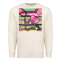 Sandshell Nurse Stethoscope Seamless Pattern Premium Sweatshirt - BundleAndBundleShop