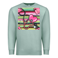 Seafoam Nurse Stethoscope Seamless Pattern Premium Sweatshirt - BundleAndBundleShop