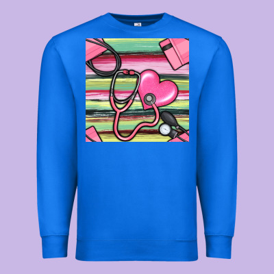 Nurse Stethoscope Seamless Pattern Premium Sweatshirt Designed By Bundleandbundleshop