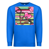 True Royal Nurse Stethoscope Seamless Pattern Premium Sweatshirt - BundleAndBundleShop