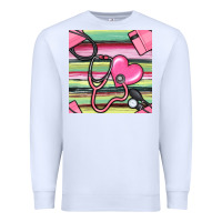 White Nurse Stethoscope Seamless Pattern Premium Sweatshirt - BundleAndBundleShop