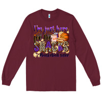 Burgundy i'm just here for the snacks #basketball sister Long Sleeve Tee - Zillion Design Studio