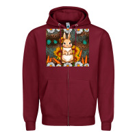 Burgundy Rabbit daisy sunflower leopard 20oz tumbler Zipper Hoodie - Neo Western