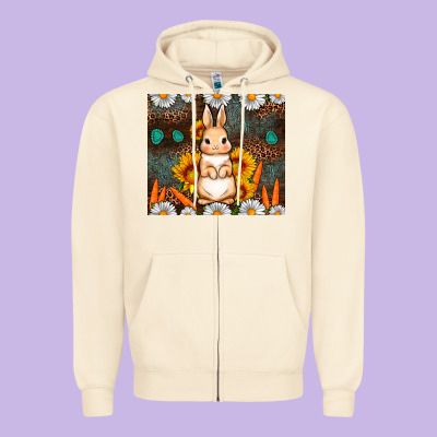 Rabbit Daisy Sunflower Leopard 20oz Tumbler Zipper Hoodie Designed By Neo Western
