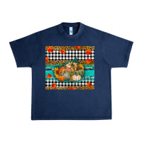 Navy Fall Pumpkins Urban Heavy Tee - RanaPortraitStore