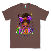 Chestnut Halloween Afro Messy Bun Spooky Mama Classic Tee - texasbilliewilder