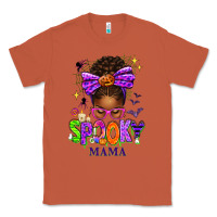Copper Halloween Afro Messy Bun Spooky Mama Classic Tee - texasbilliewilder
