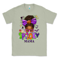 Matcha Halloween Afro Messy Bun Spooky Mama Classic Tee - texasbilliewilder