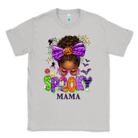 Moon Dust Halloween Afro Messy Bun Spooky Mama Classic Tee - texasbilliewilder